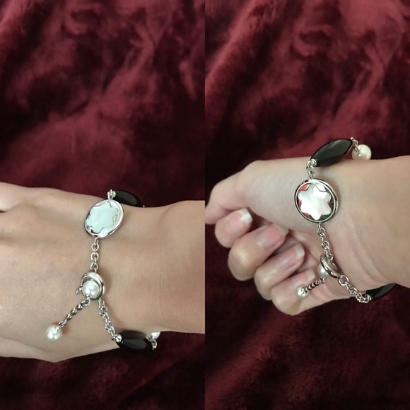 Montblanc Mother of Pearl & Onyx Silver Bracelet - Picture 6 of 8